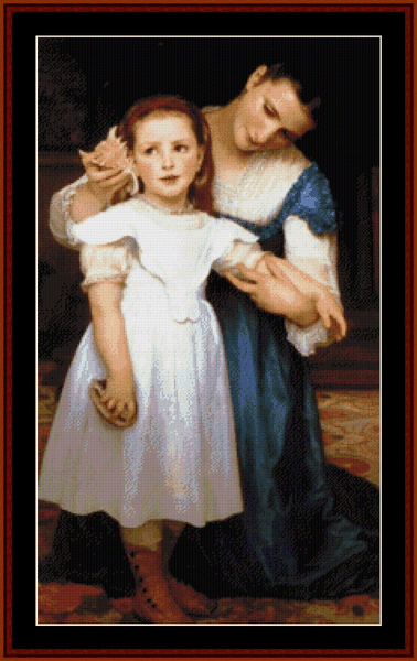 The Seashell - William Bouguereau pdf cross stitch pattern