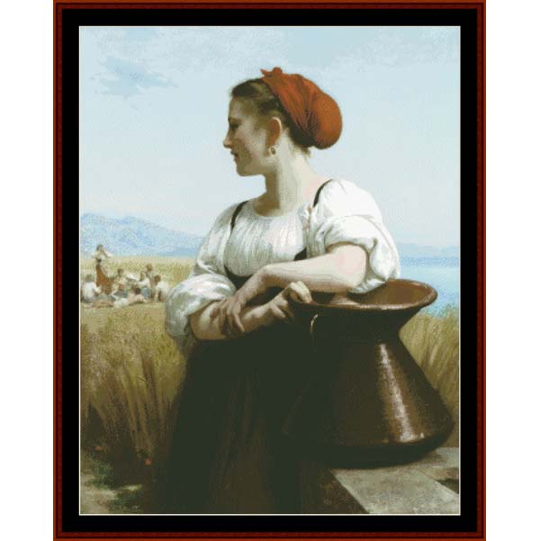 The Harvester - William Bouguereau pdf cross stitch pattern