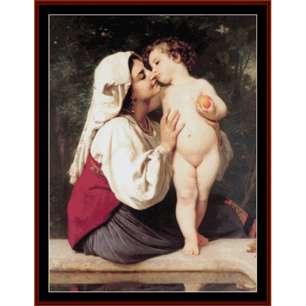 The Kiss - Bouguereau cross stitch pattern
