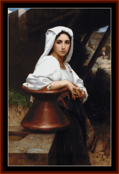 Italian Girl Drawing Water - Bouguereau cross stitch pattern