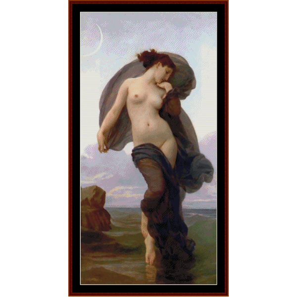 Evening - William Bouguereau pdf cross stitch pattern
