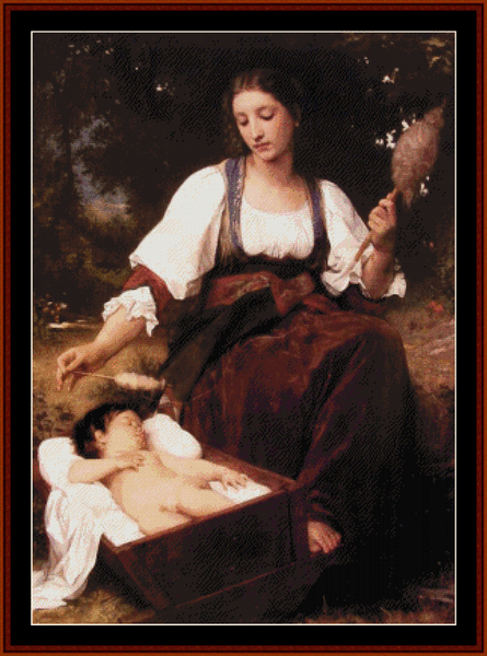 Berceuse, 1875 - William Bouguereau pdf cross stitch pattern