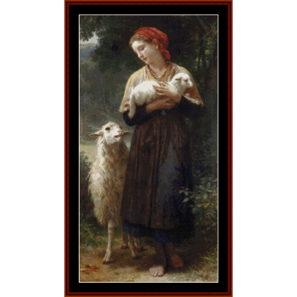 The Shepherdess - William Bouguereau pdf cross stitch pattern