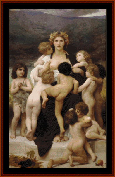 The Motherland, 1883 - William Bouguereau pdf cross stitch pattern