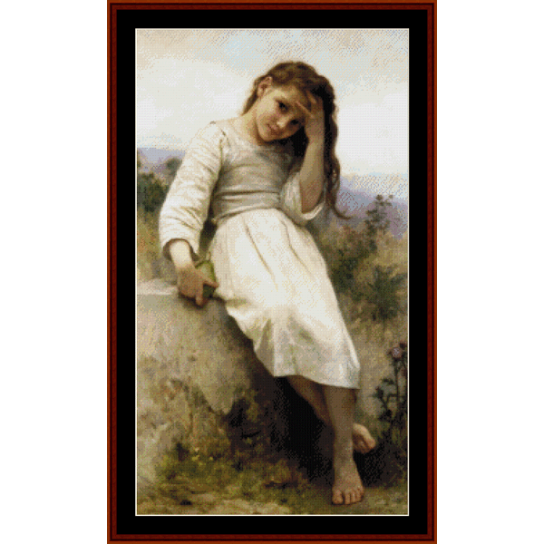 The Little Marauder, 1900 - William Bouguereau pdf cross stitch pattern