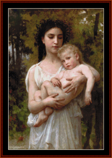 The Younger Brother, 1900 - William Bouguereau pdf cross stitch pattern