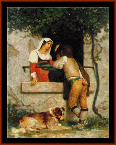 Italian Lovers - Bouguereau cross stitch pattern