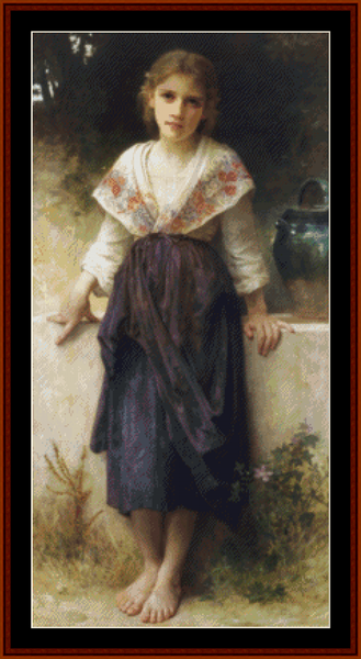 A Moment's Rest - Bouguereau pdf cross stitch pattern