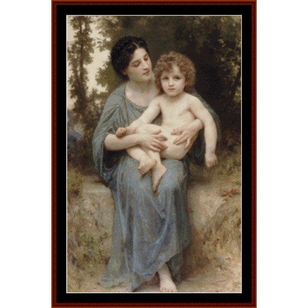 Little Brother - William Bouguereau pdf cross stitch pattern