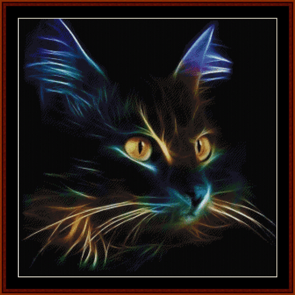 Abstract Cat pdf cross stitch pattern