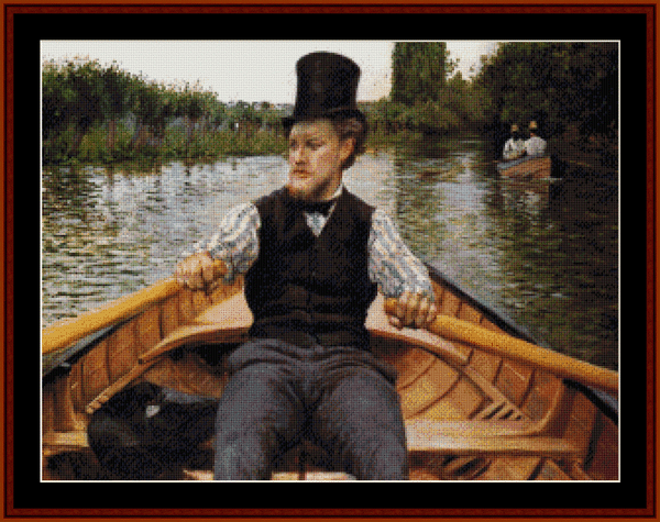 Boating Party - Gustave Caillebotte pdf cross stitch pattern