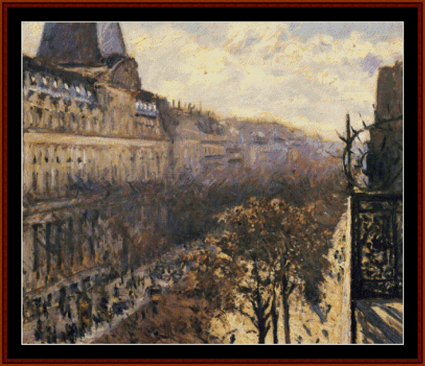 Boulevard des Italiens - Gustave Caillebotte pdf cross stitch pattern