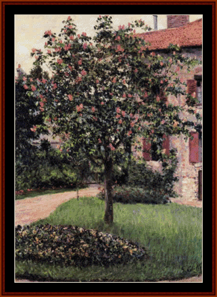 Petit Gennevilliers Facade - Gustave Caillebotte pdf cross stitch pattern