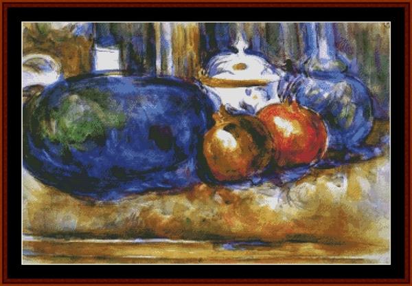 Watermelon and Pomegranates - Cezanne cross stitch pattern