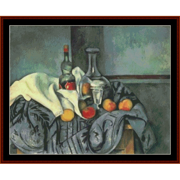 Still Life with Peppermint Bottle - Paul Cezanne pdf cross stitch pattern