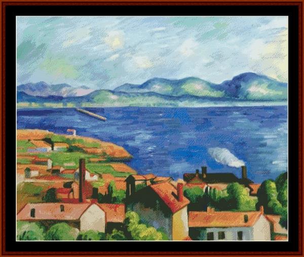 The Gulf of Marseilles - Paul Cezanne pdf cross stitch pattern