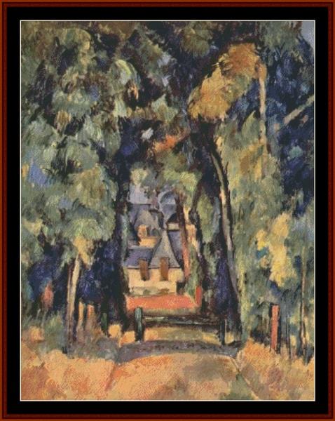 Alley at Chantilly - Cezanne pdf cross stitch pattern