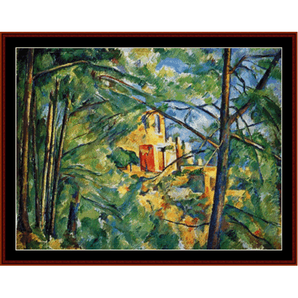 Chateau Noir - Paul Cezanne pdf cross stitch pattern