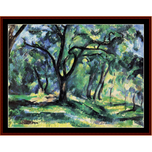 Forest - Paul Cezanne pdf cross stitch pattern