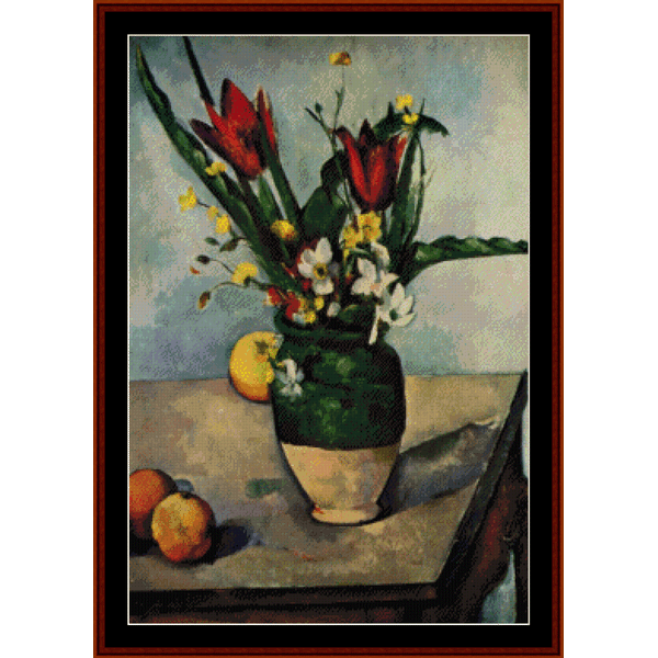 Still Life with Tulips - Cezanne cross stitch pattern