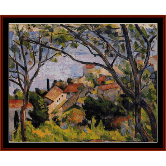 View Through the Trees - Cezanne cross stitch pattern