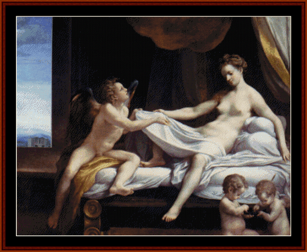 Danae, 1531 - Correggio cross stitch pattern