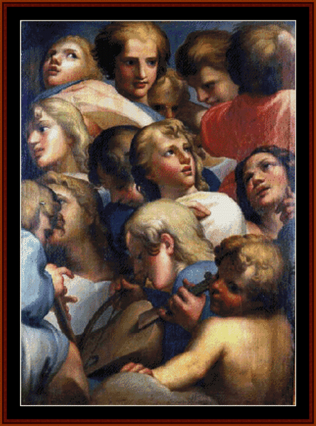 Angels from Correge - Correggio pdf cross stitch pattern