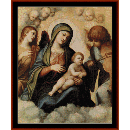 Madonna & Child with Angels - Correggio cross stitch pattern
