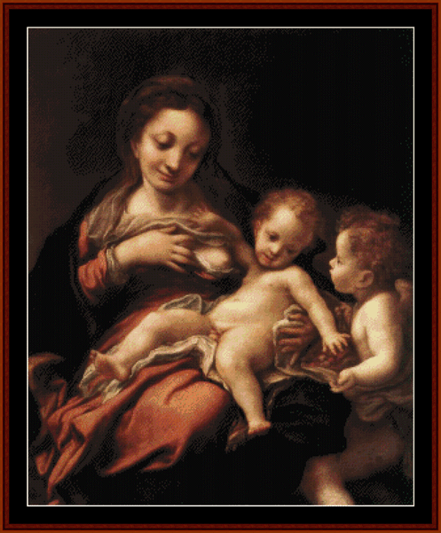 Madonna del Latte, 1524 - Correggio cross stitch pattern