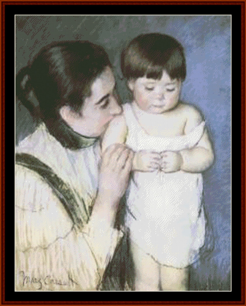 Mother and Son - Mary Cassatt pdf cross stitch pattern
