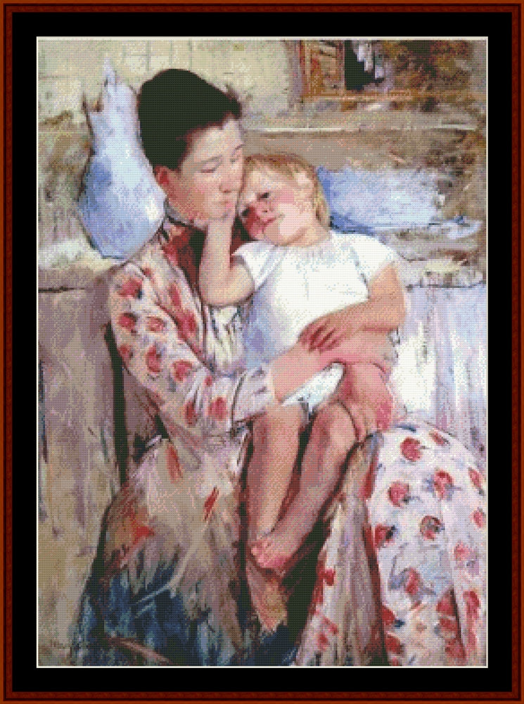 Emmie and Her Child - Mary Cassatt cross stitch pattern