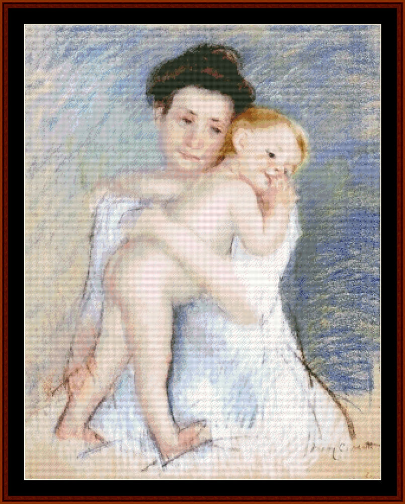 Maternal Tenderness – Mary Cassatt pdf cross stitch pattern