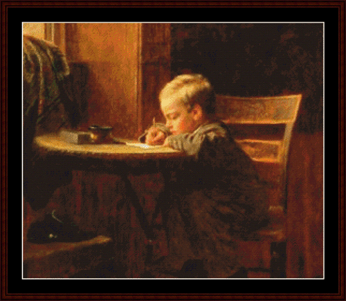 Writing to Father cross stitch pattern