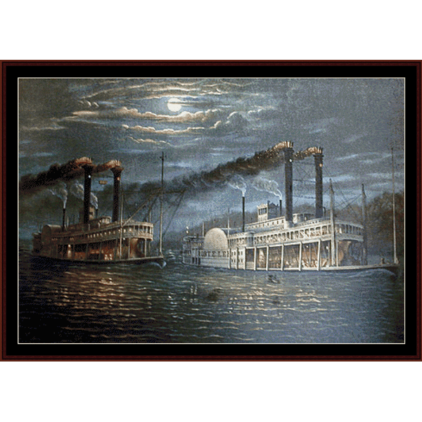 Natchez & Robt. E. Lee cross stitch pattern