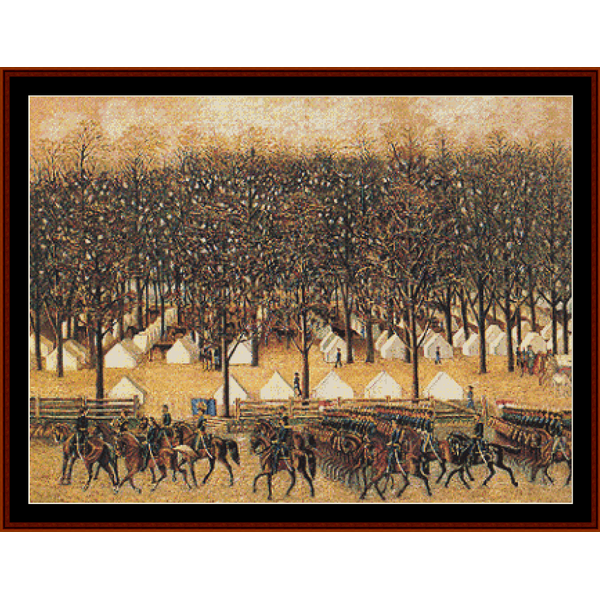 McLellan Drilling the Troops - American Civl War cross stitch pattern