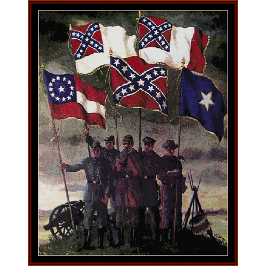 Flags of the Confederacy pdf cross stitch pattern