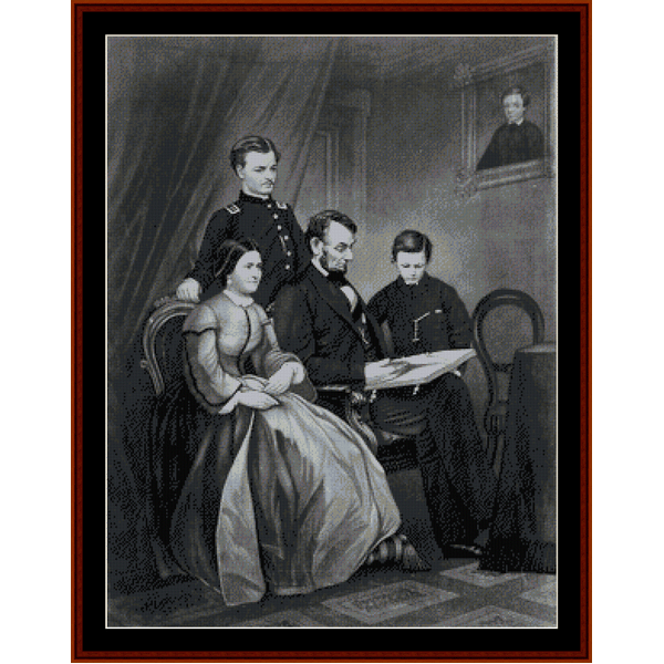 Abraham Lincoln and Family pdf cross stitch pattern