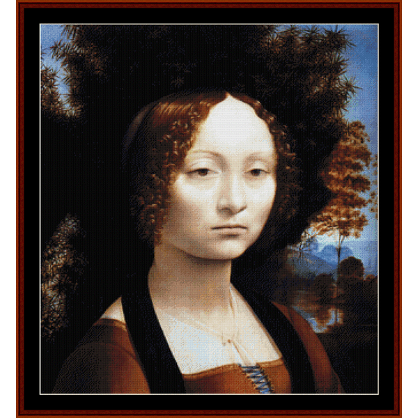 Ginevra Benci - Leonardo da Vinci pdf cross stitch pattern