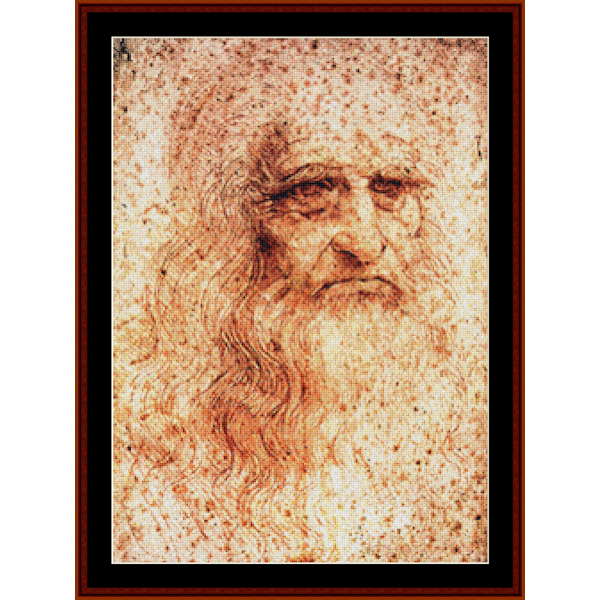 Self Portrait - Leonardo da Vinci pdf cross stitch pattern
