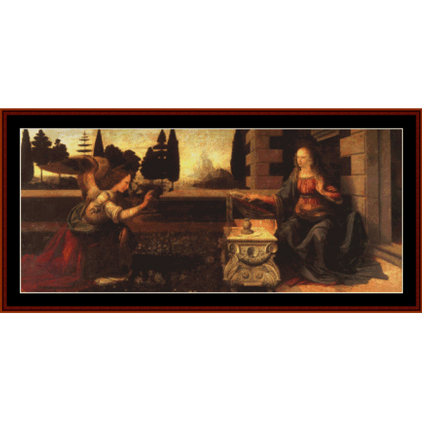 The Annunication – Leonardo da Vinci cross stitch pattern