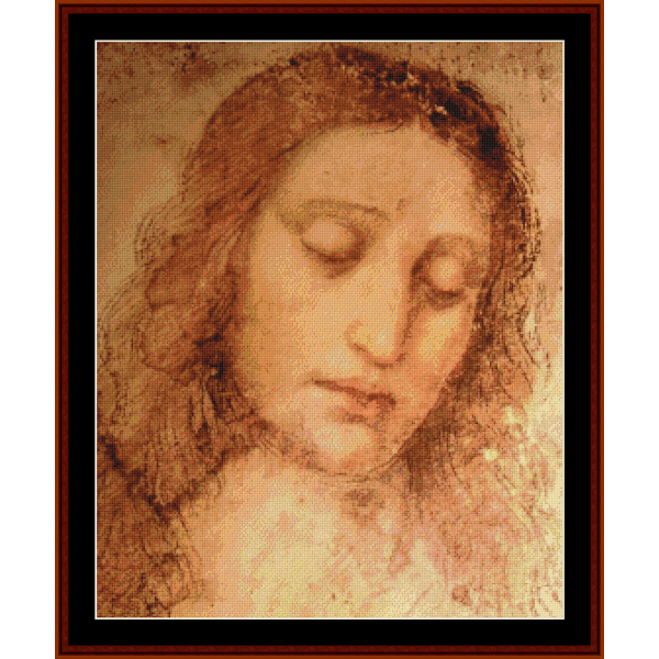Study of Christ for the Last Supper - Leonardo da Vinci pdf cross stitch pattern