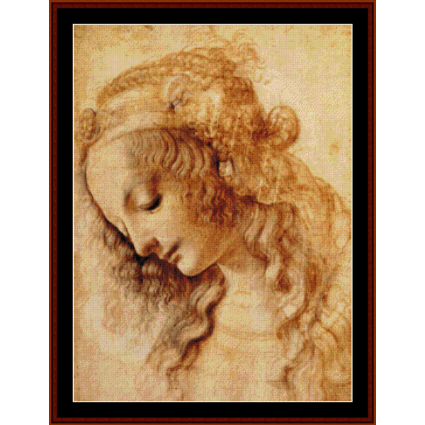 Portrait of a Woman - Leonardo DaVinci pdf cross stitch pattern