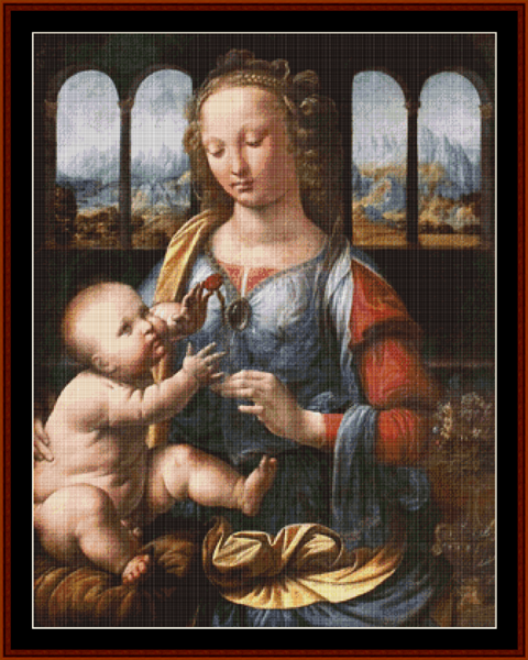 Madonna of the Carnation - Leonardo da Vinci pdf cross stitch pattern