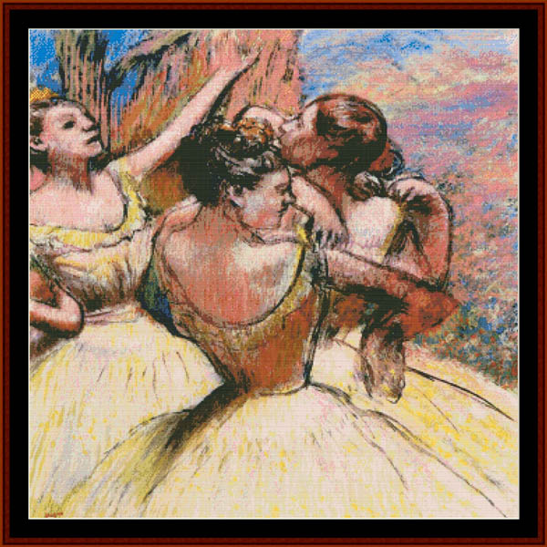 Three Dancers II - Edgar Degas pdf cross stitch pattern