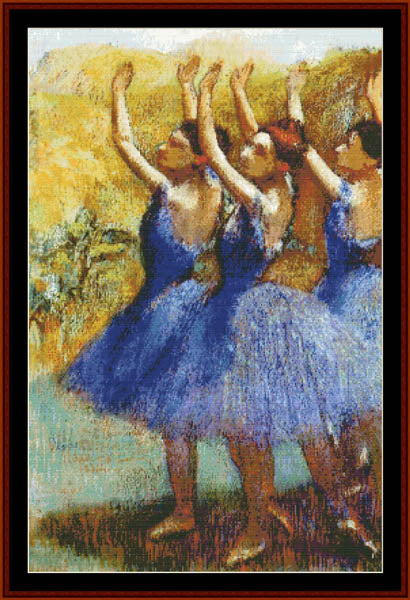Three Dancers III - Edgar Degas pdf cross stitch pattern