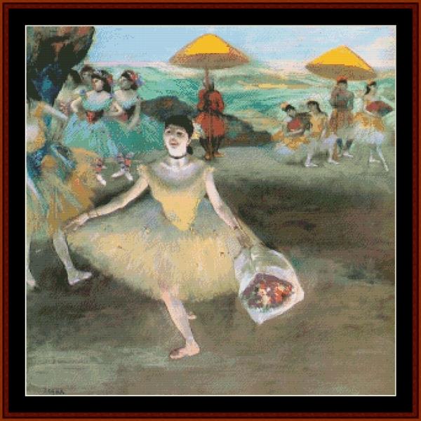 Dancer Bowing with Bouquet - Degas cross stitch pattern