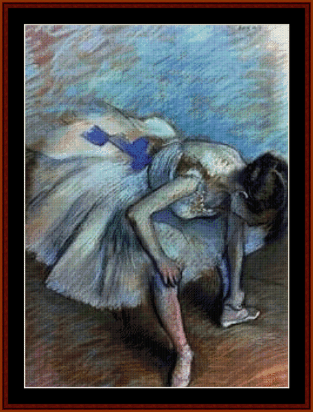 Seated Dancer - Edgar Degas pdf cross stitch pattern