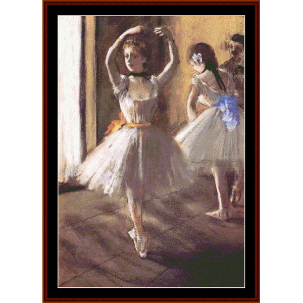 Two Dancers in Studio – Edgar Degas pdf cross stitch pattern