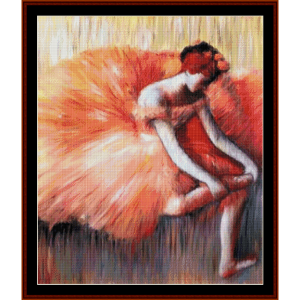 Adjusting Her Shoe - Edgar Degas pdf cross stitch pattern