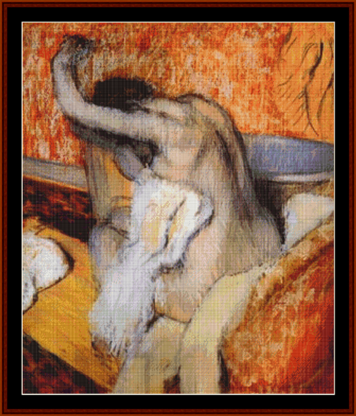 After the Bath II - Degas pdf cross stitch pattern